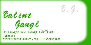 balint gangl business card